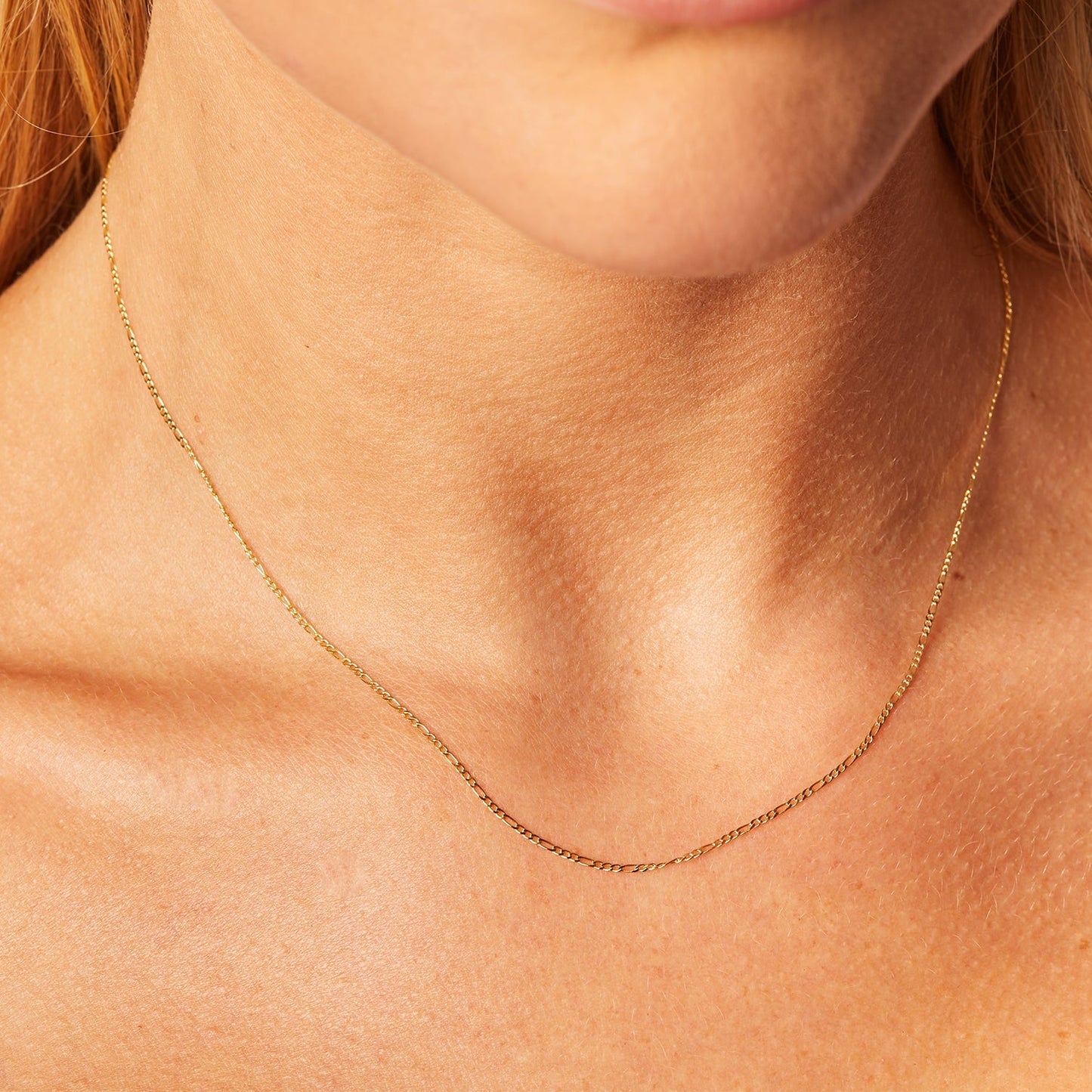 Baby Figaro Chain Necklace - Lotus Diamond