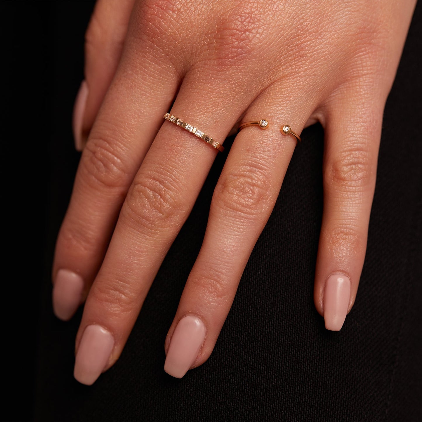 Baguette Row Ring - Lotus Diamond
