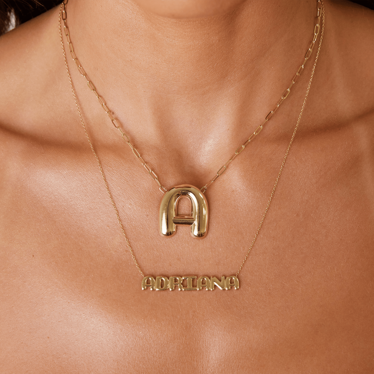 Balloon Name Necklace - Lotus Diamond