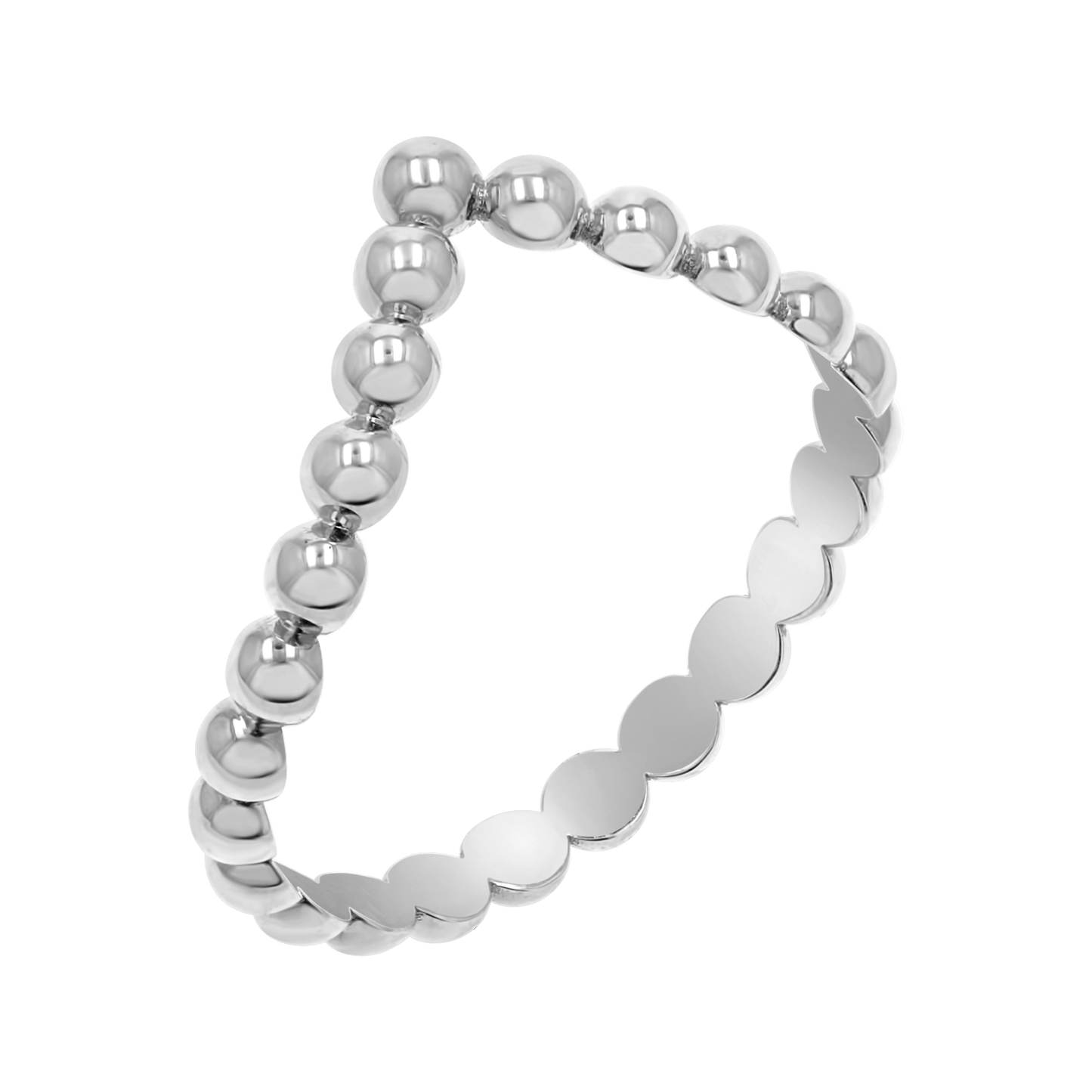 Beaded Wishbone Ring - Lotus Diamond