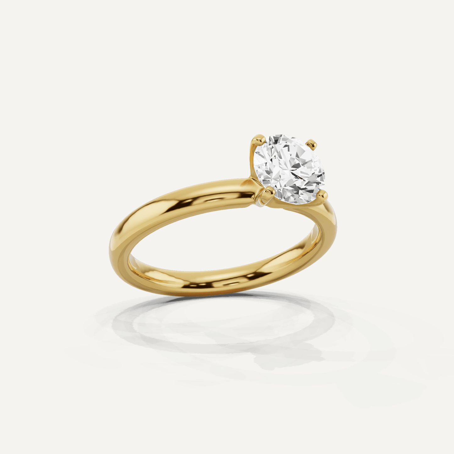 Best Value - 1 ctw Round Diamond Classic Solitaire Engagement Ring - Lotus Diamond