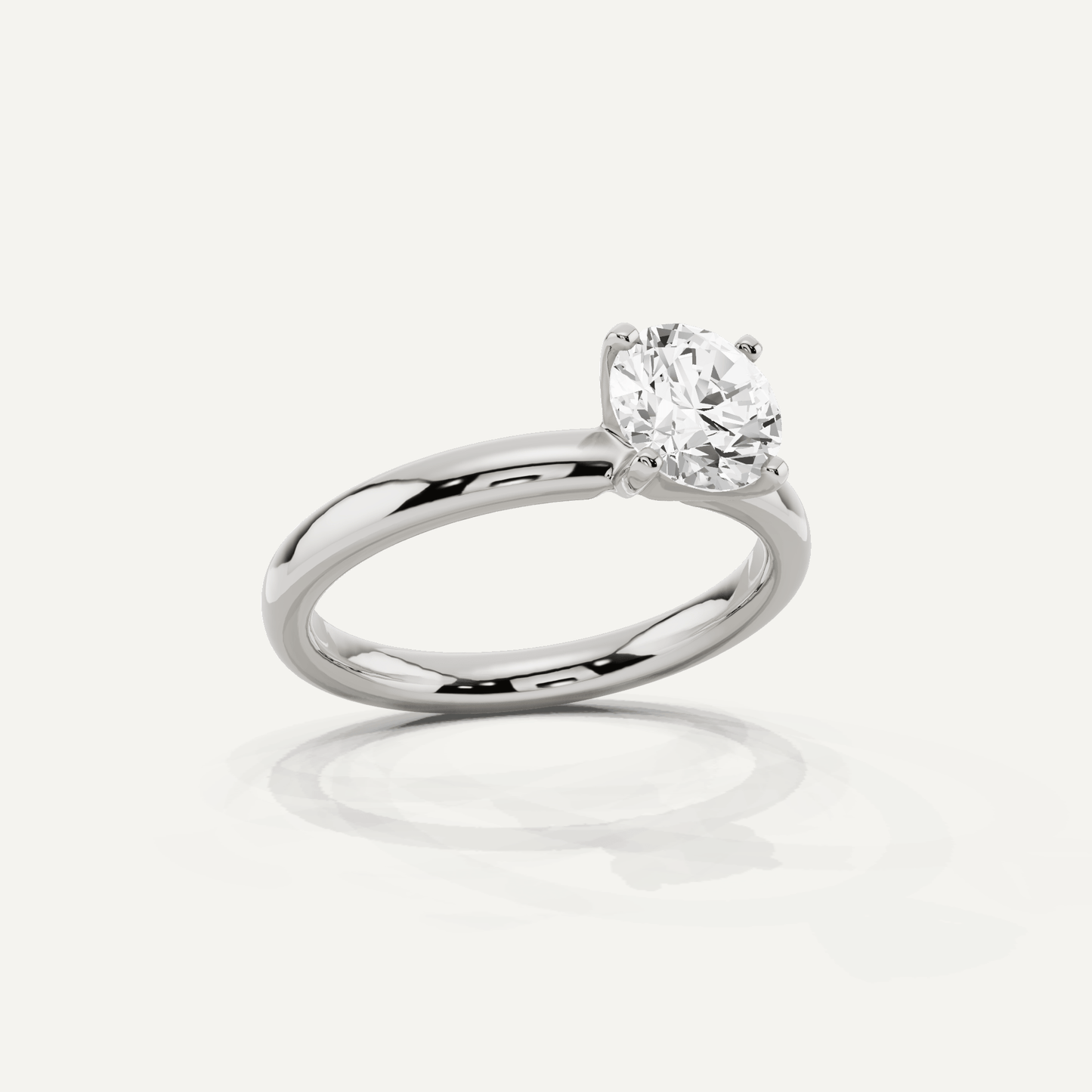 Best Value - 1 ctw Round Diamond Classic Solitaire Engagement Ring - Lotus Diamond