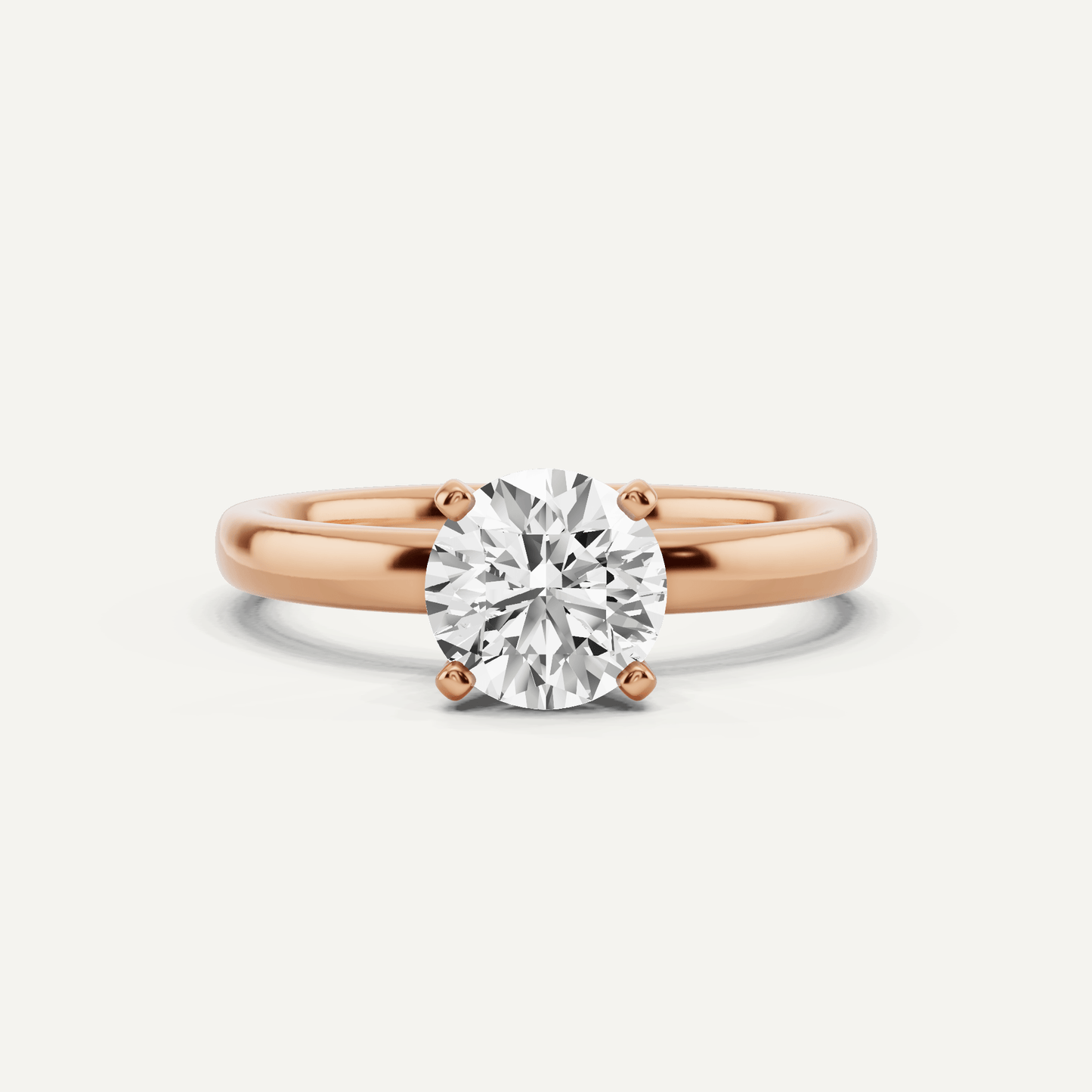 Best Value - 1 ctw Round Diamond Classic Solitaire Engagement Ring - Lotus Diamond