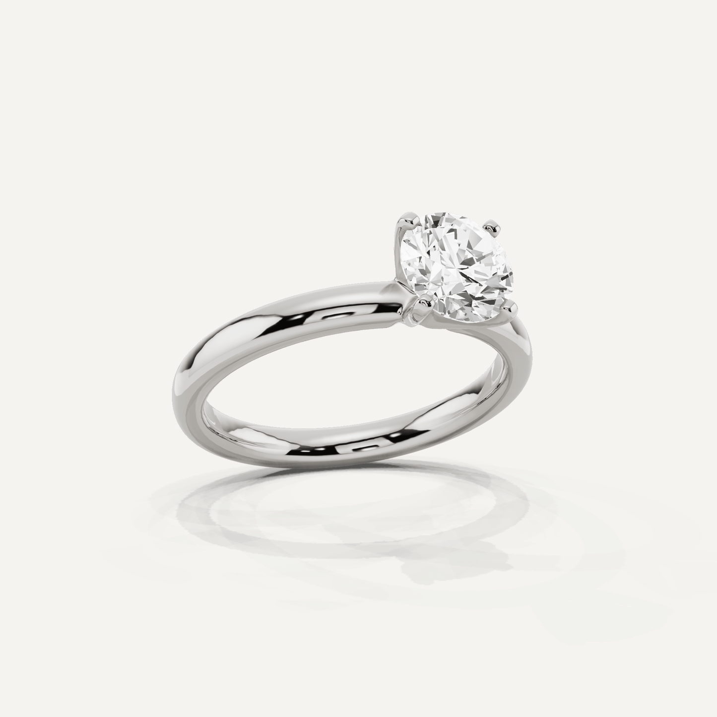 Best Value - 1 ctw Round Diamond Classic Solitaire Engagement Ring - Lotus Diamond