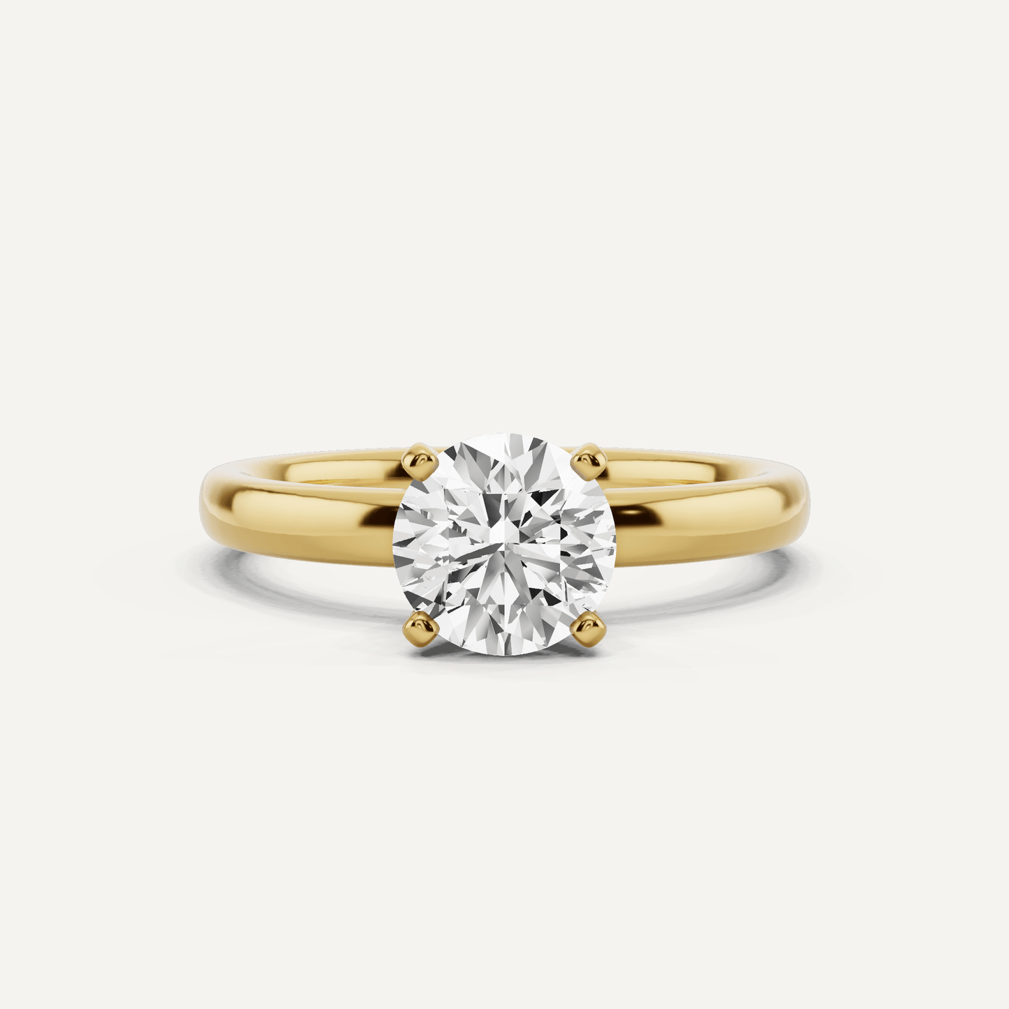 Best Value - 1 ctw Round Diamond Classic Solitaire Engagement Ring - Lotus Diamond
