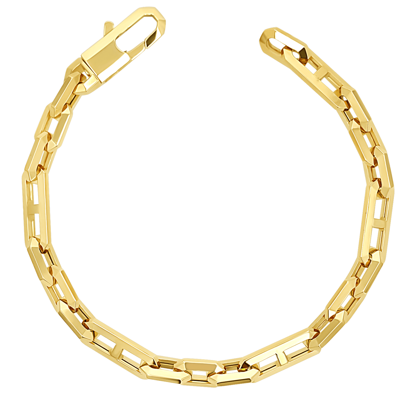 Beveled Link Statement Chain Bracelet - Lotus Diamond