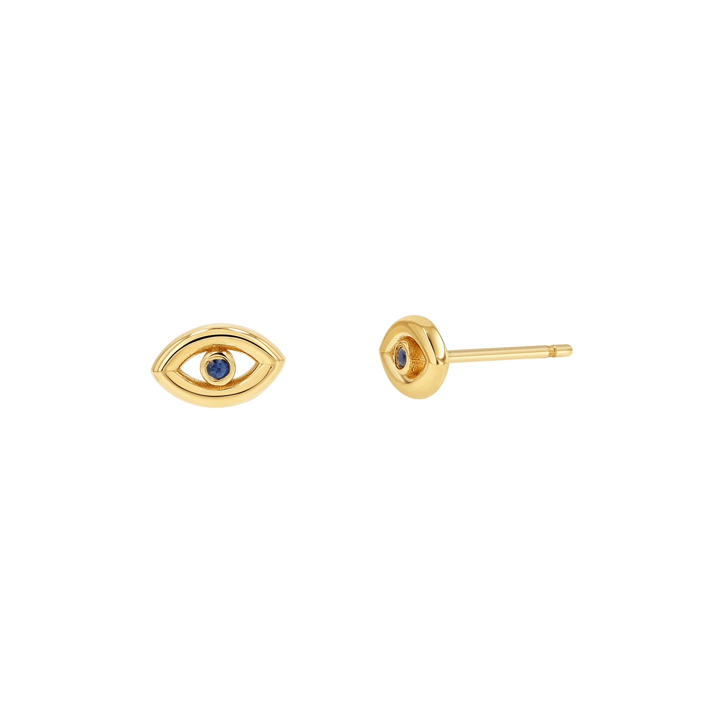 Bezel Set Evil Eye Stud Earrings - Lotus Diamond