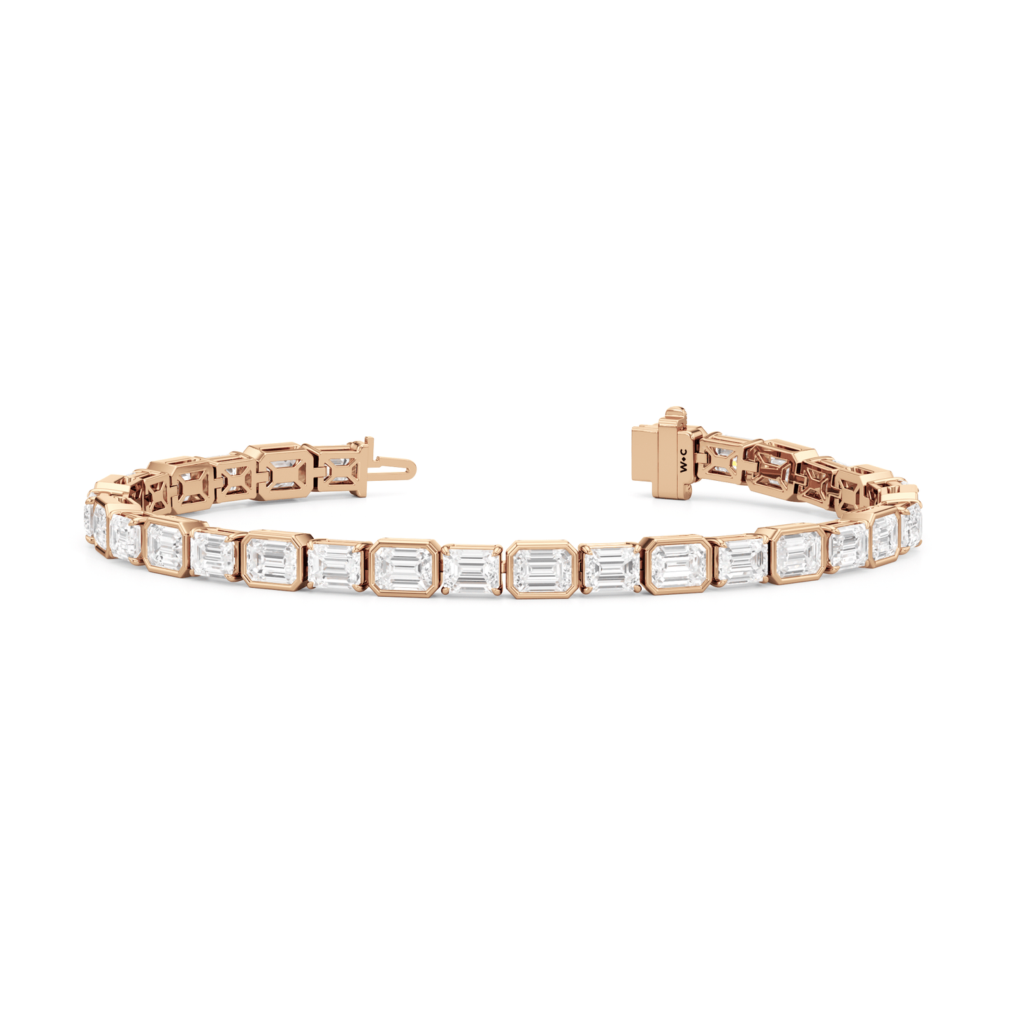 Bezeled Emerald Alternating Tennis Bracelet - Lotus Diamond