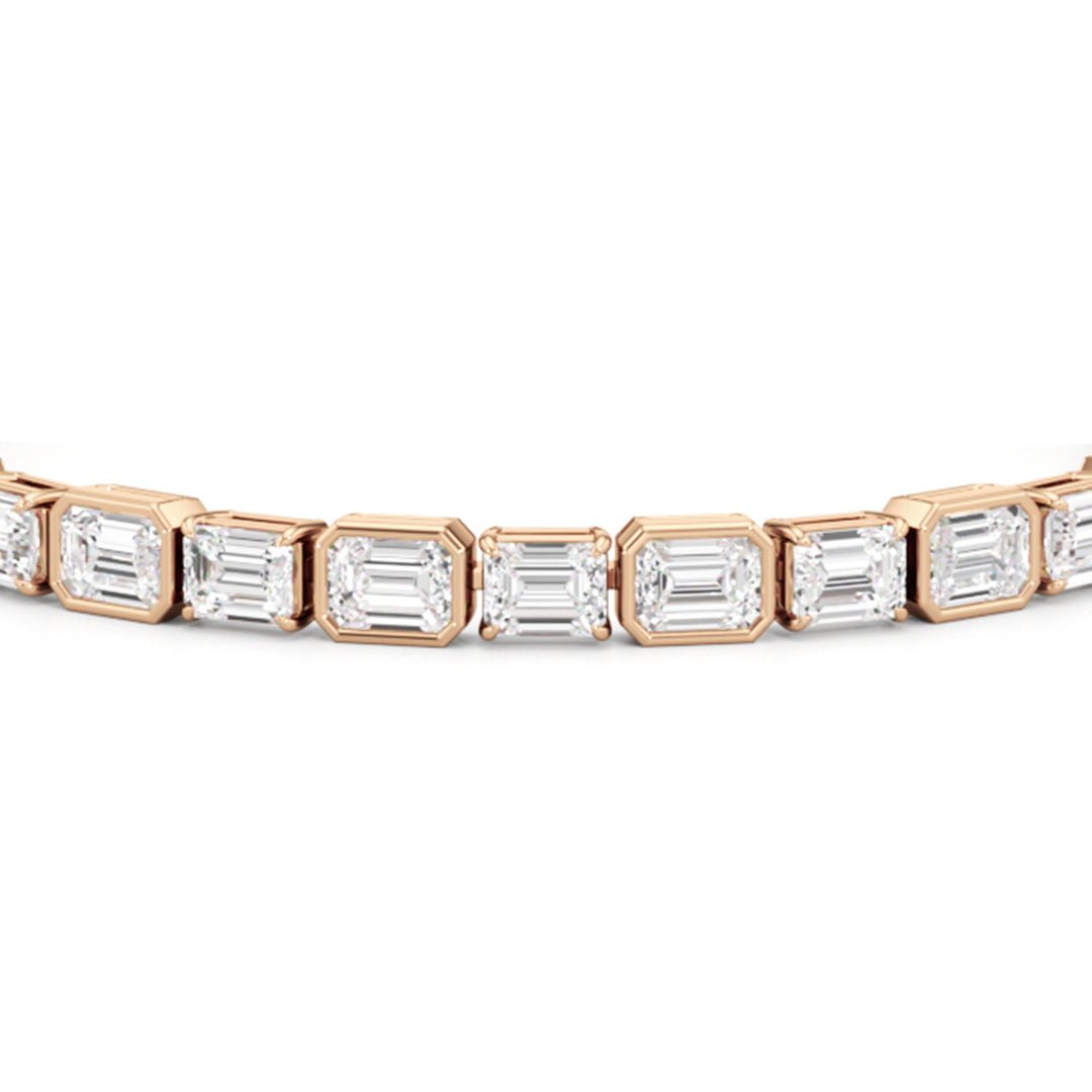 Bezeled Emerald Alternating Tennis Bracelet - Lotus Diamond