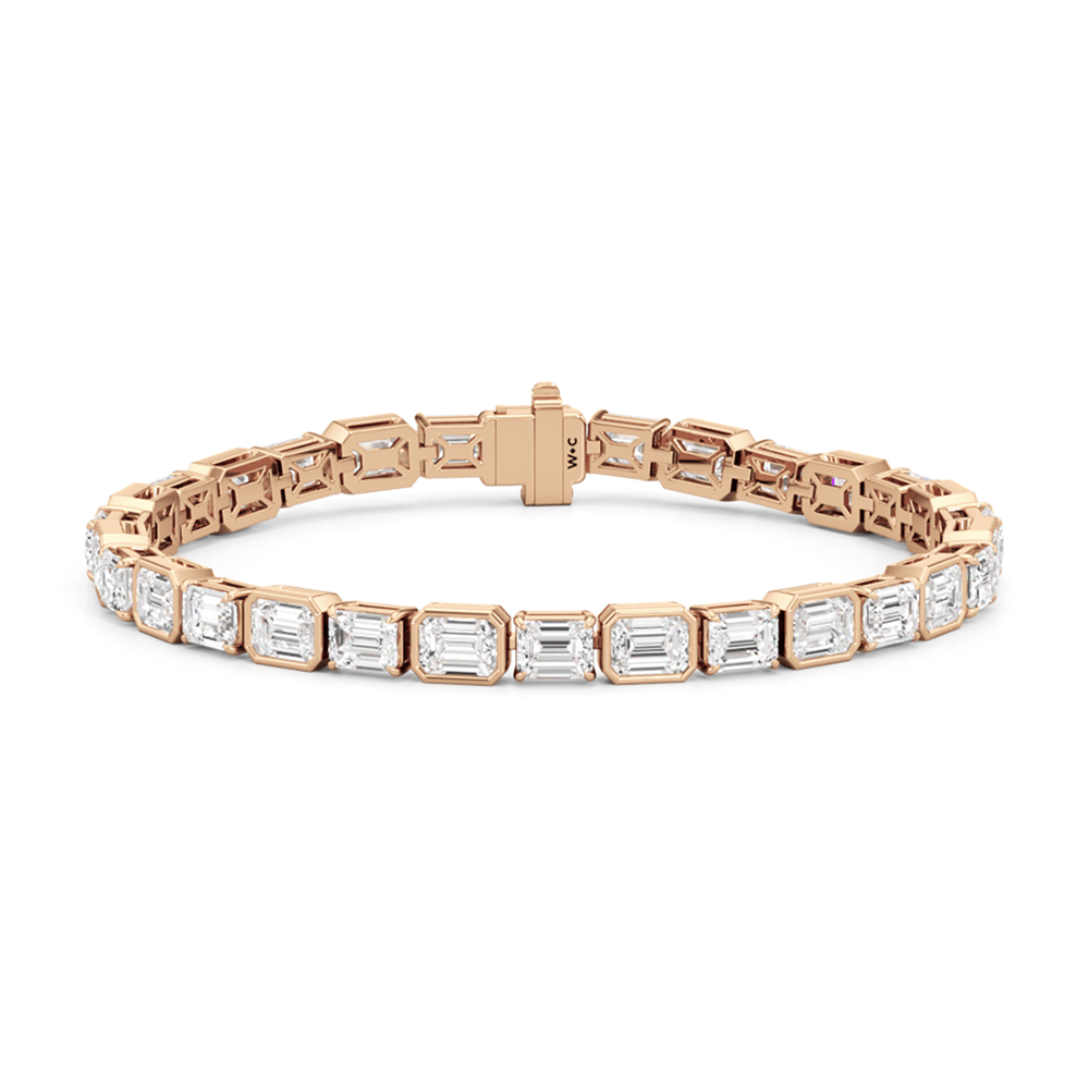 Bezeled Emerald Alternating Tennis Bracelet - Lotus Diamond
