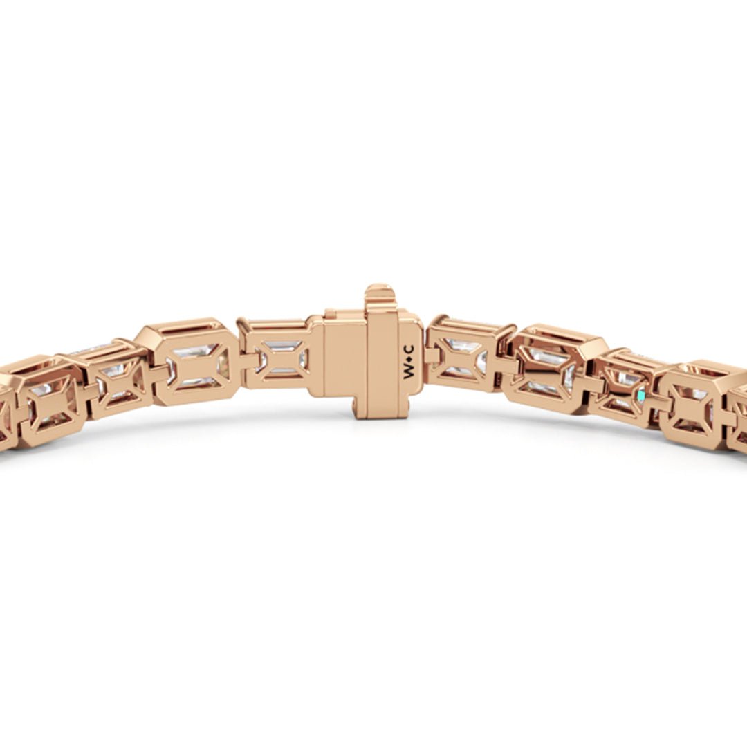Bezeled Emerald Alternating Tennis Bracelet - Lotus Diamond