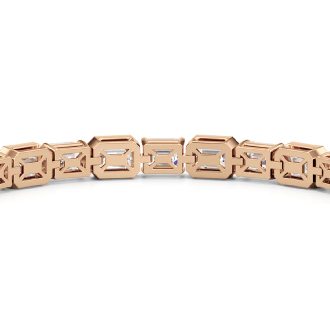 Bezeled Emerald Alternating Tennis Bracelet - Lotus Diamond