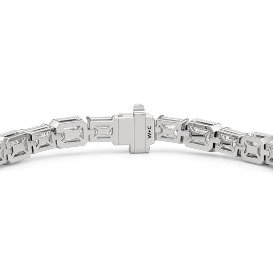 Bezeled Emerald Alternating Tennis Bracelet - Lotus Diamond