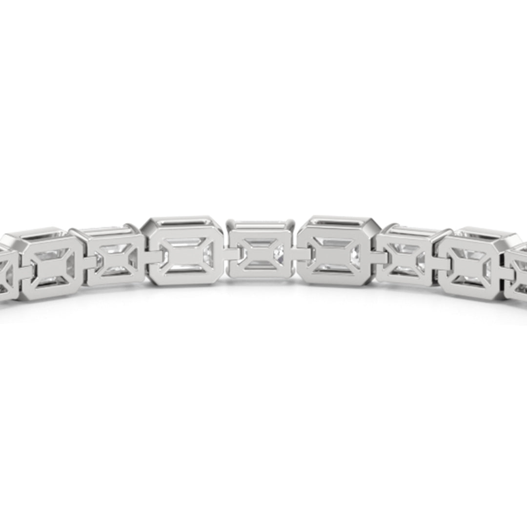 Bezeled Emerald Alternating Tennis Bracelet - Lotus Diamond