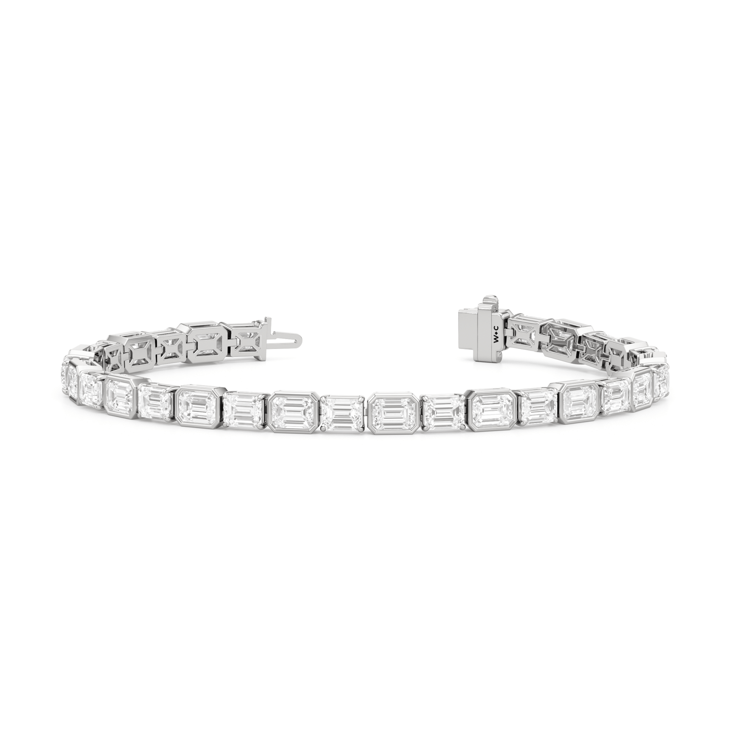 Bezeled Emerald Alternating Tennis Bracelet - Lotus Diamond