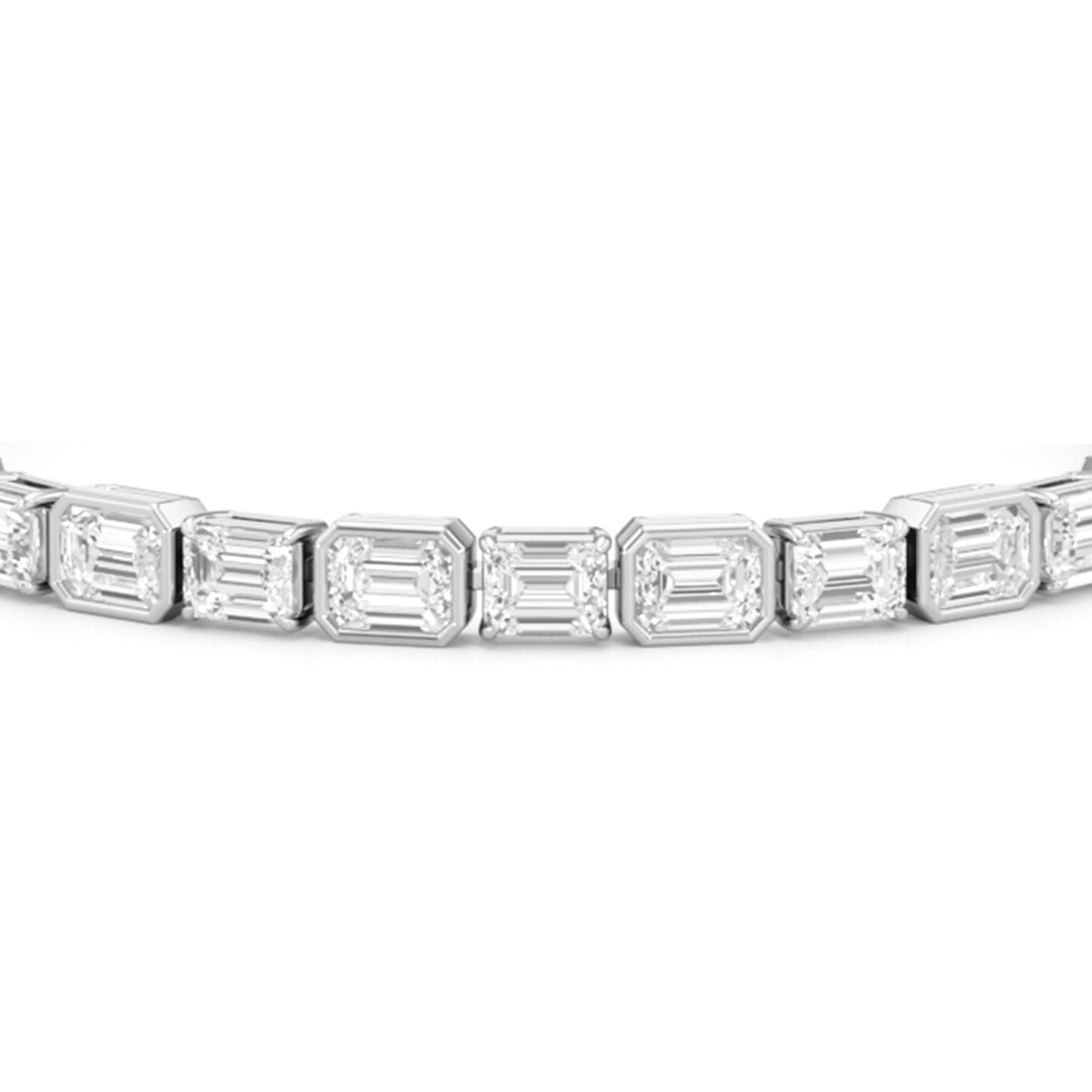 Bezeled Emerald Alternating Tennis Bracelet - Lotus Diamond