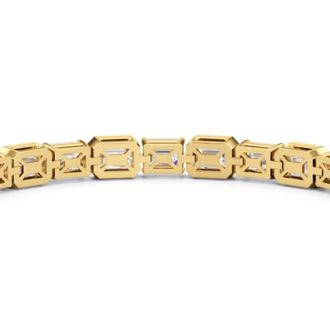 Bezeled Emerald Alternating Tennis Bracelet - Lotus Diamond