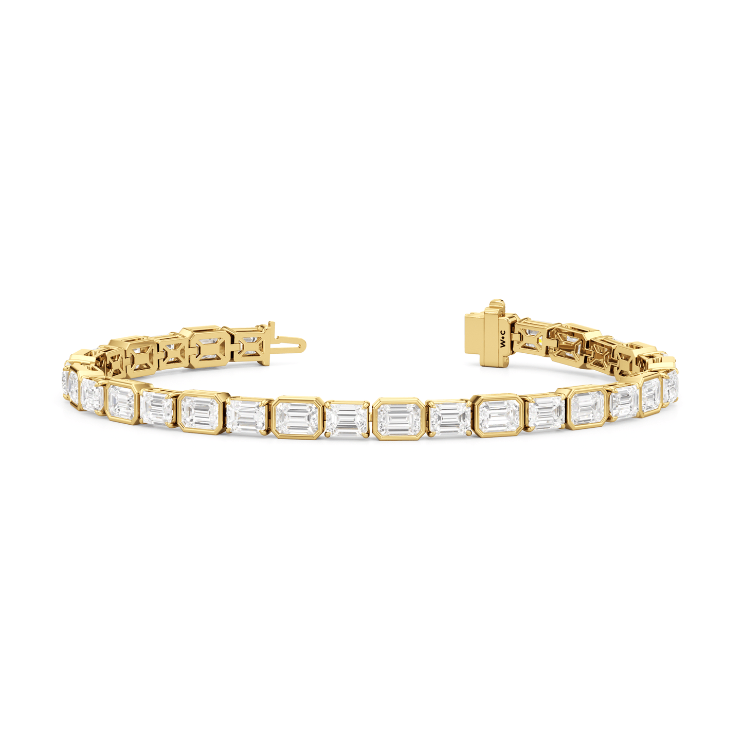 Bezeled Emerald Alternating Tennis Bracelet - Lotus Diamond