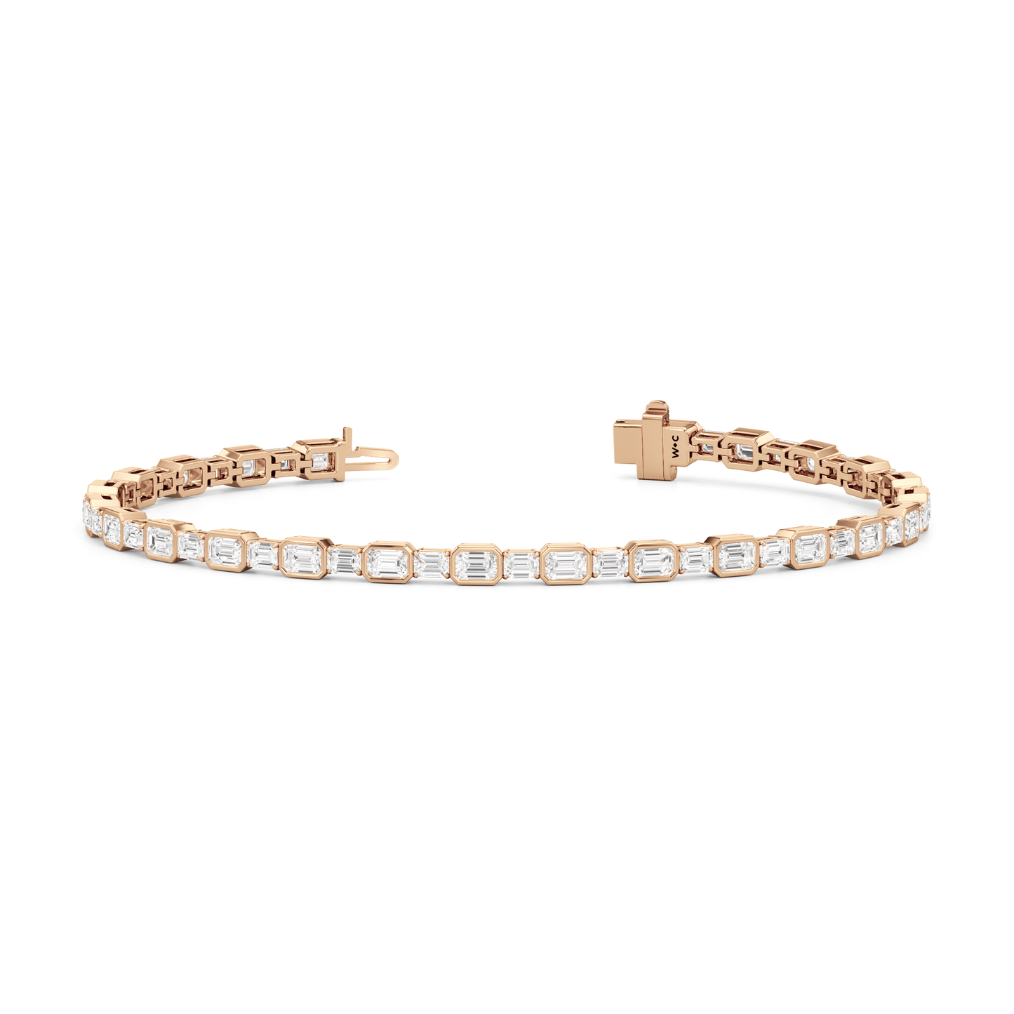 Bezeled Emerald Alternating Tennis Bracelet - Lotus Diamond