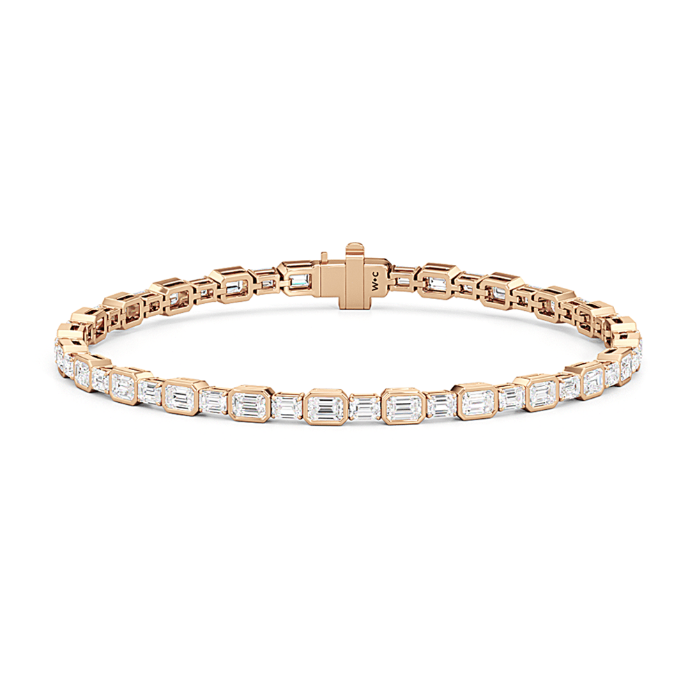 Bezeled Emerald Alternating Tennis Bracelet - Lotus Diamond