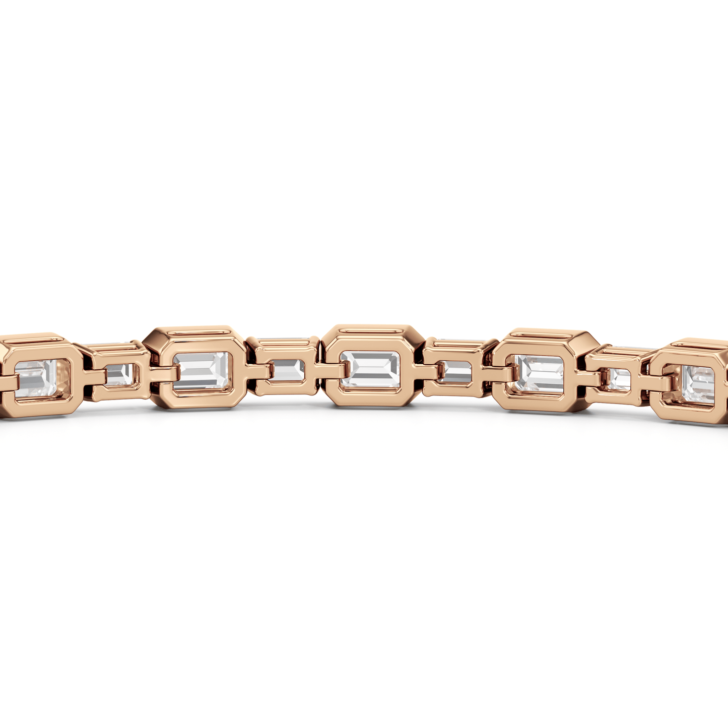 Bezeled Emerald Alternating Tennis Bracelet - Lotus Diamond