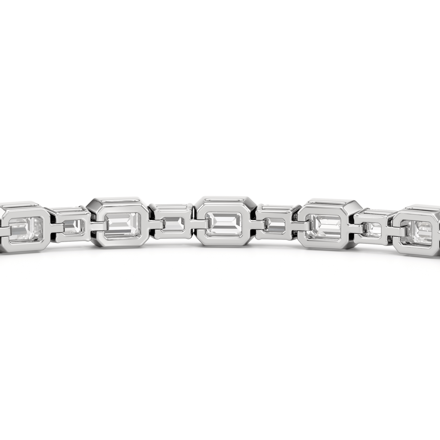 Bezeled Emerald Alternating Tennis Bracelet - Lotus Diamond