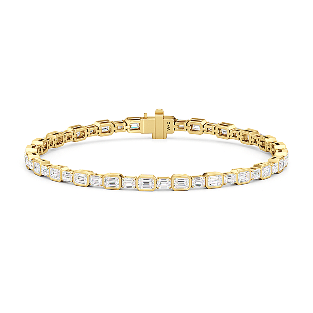 Bezeled Emerald Alternating Tennis Bracelet - Lotus Diamond