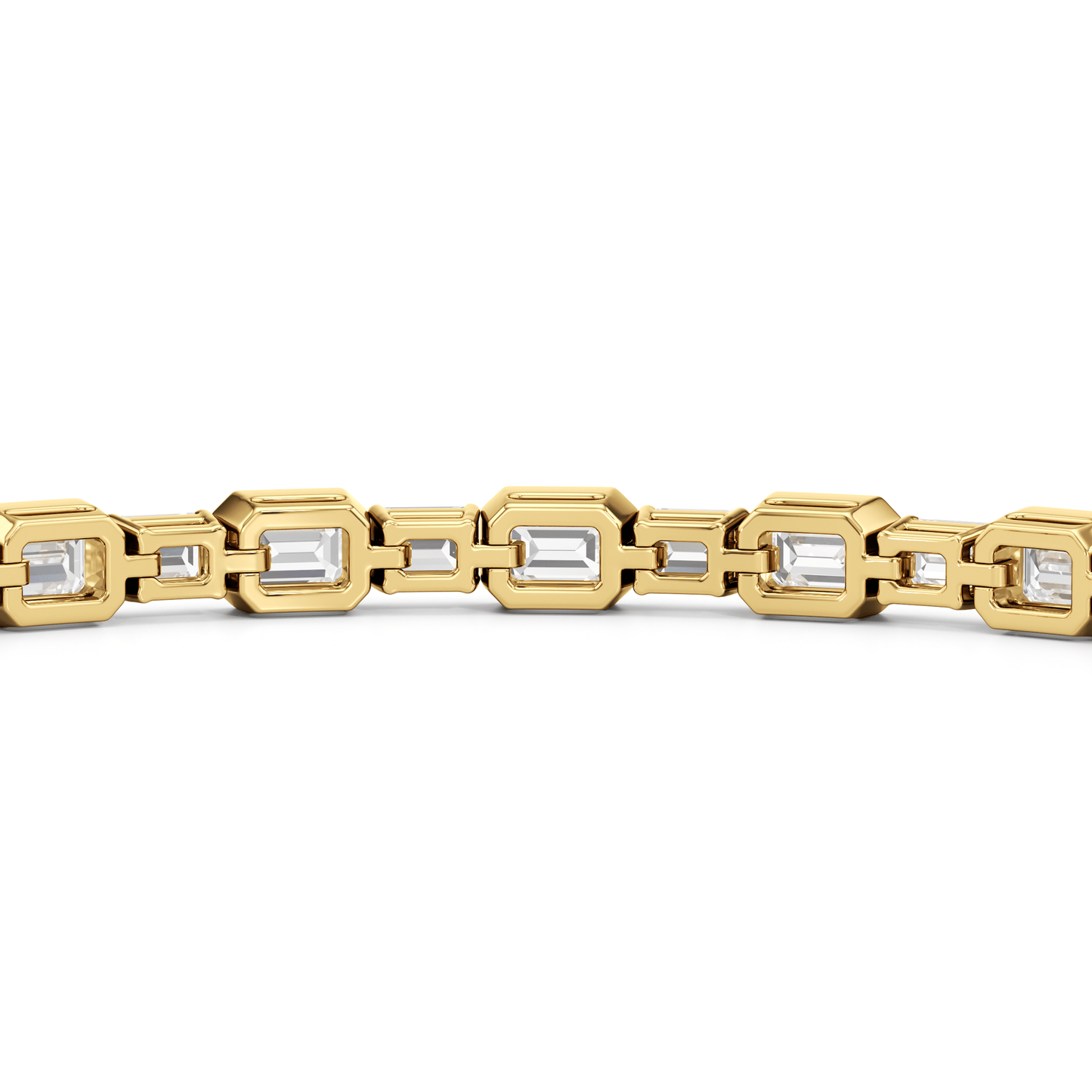 Bezeled Emerald Alternating Tennis Bracelet - Lotus Diamond