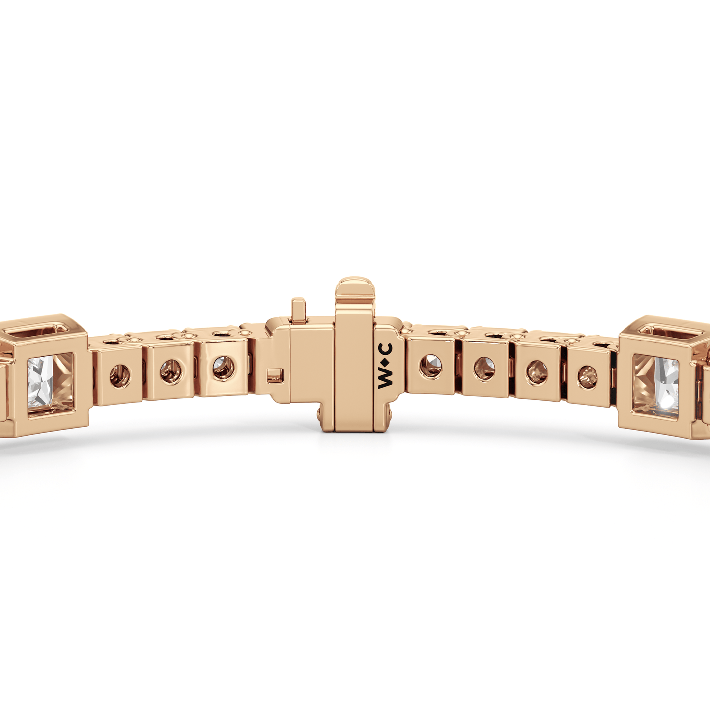 Bezeled Princess Station Tennis Bracelet - Lotus Diamond