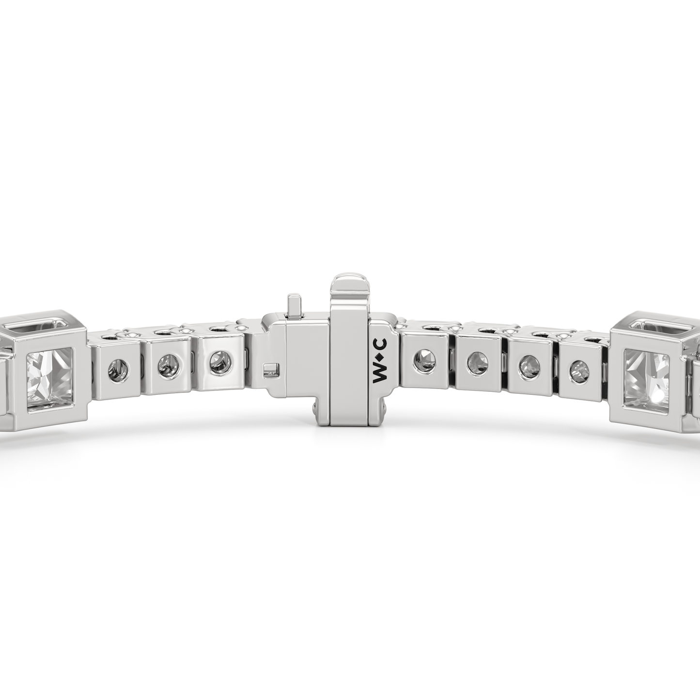 Bezeled Princess Station Tennis Bracelet - Lotus Diamond