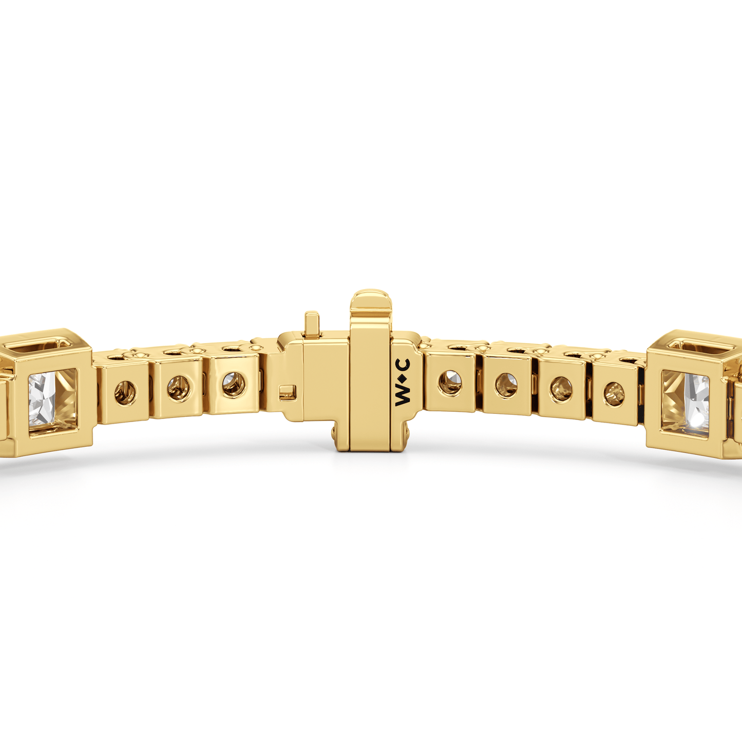 Bezeled Princess Station Tennis Bracelet - Lotus Diamond