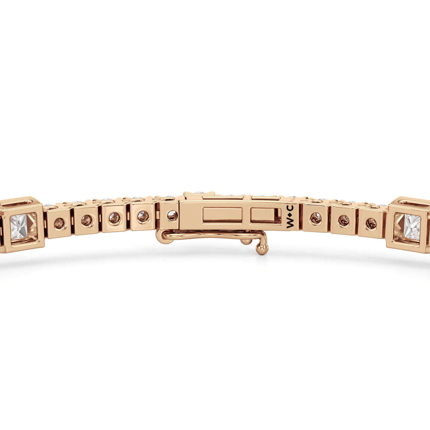 Bezeled Princess Station Tennis Bracelet - Lotus Diamond