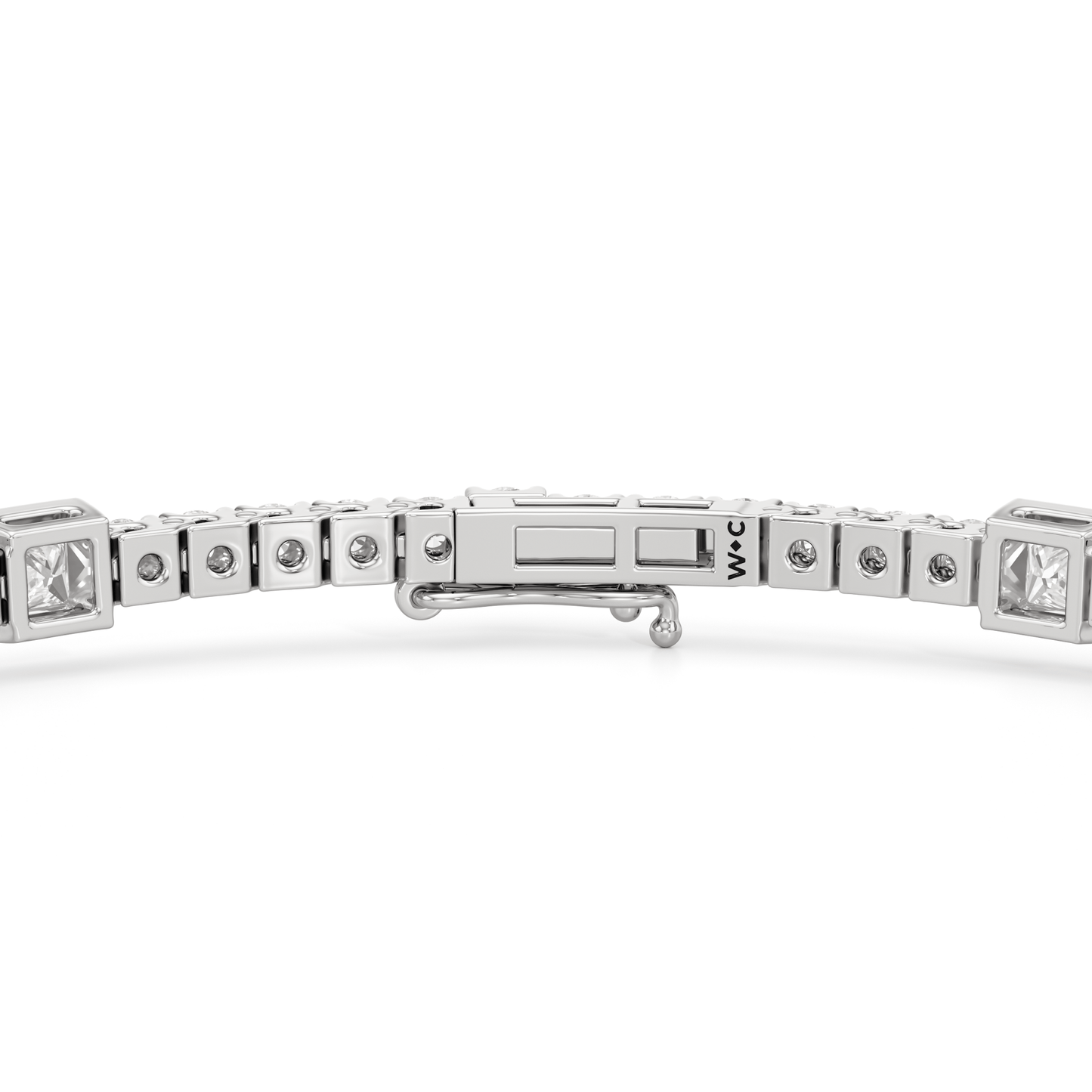 Bezeled Princess Station Tennis Bracelet - Lotus Diamond