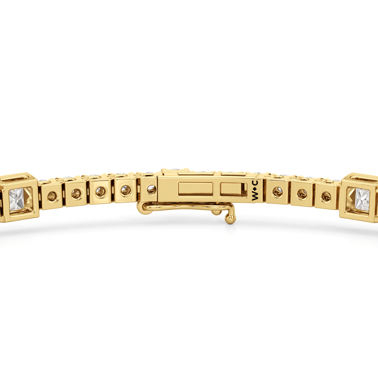 Bezeled Princess Station Tennis Bracelet - Lotus Diamond