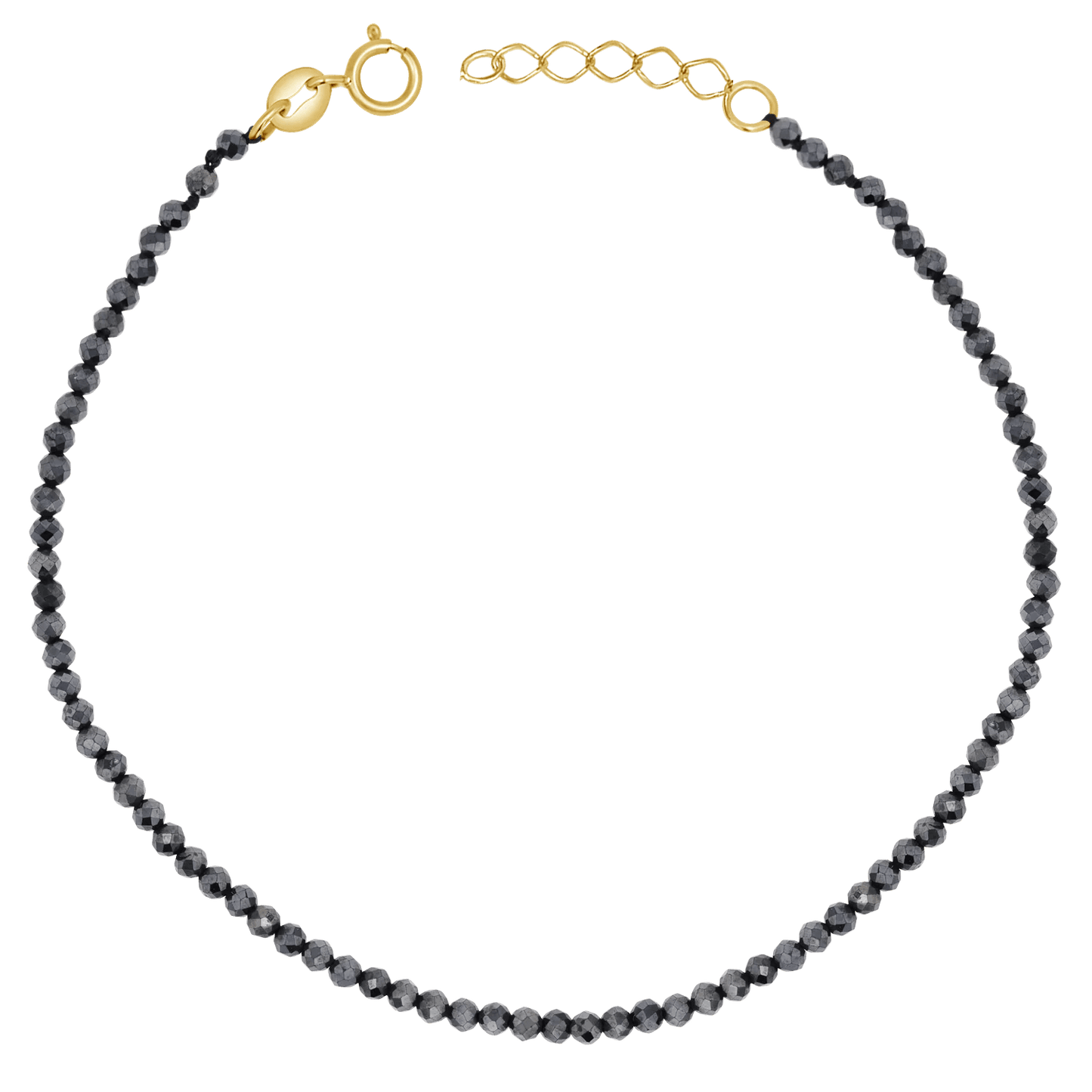 Black Onyx Beaded Bracelet - Lotus Diamond