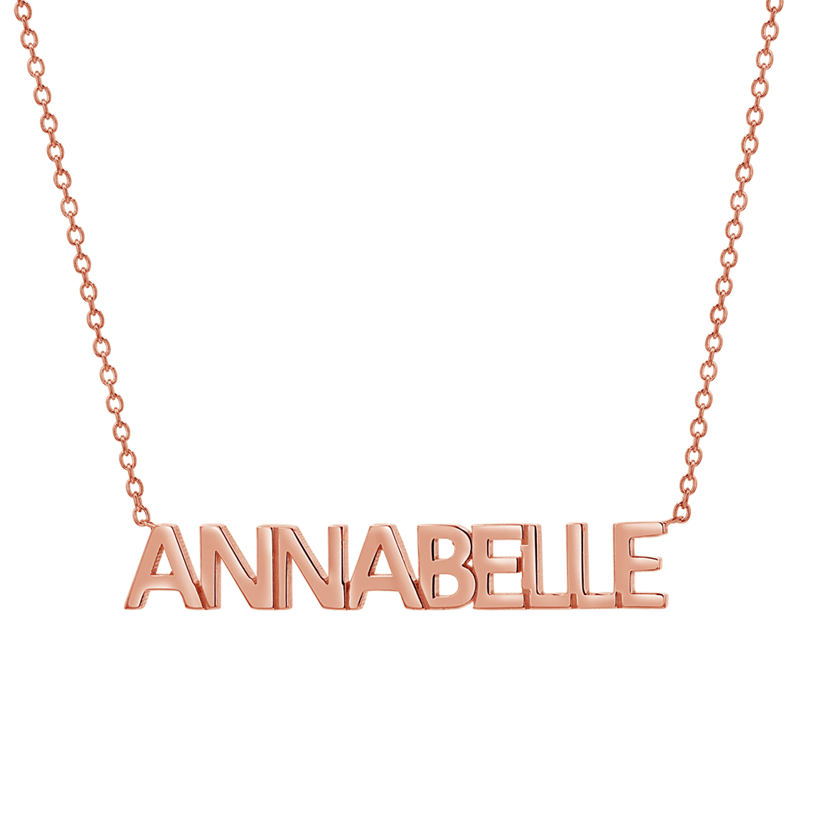 Block Letter Name Necklace - Lotus Diamond