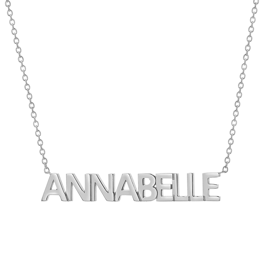 Block Letter Name Necklace - Lotus Diamond