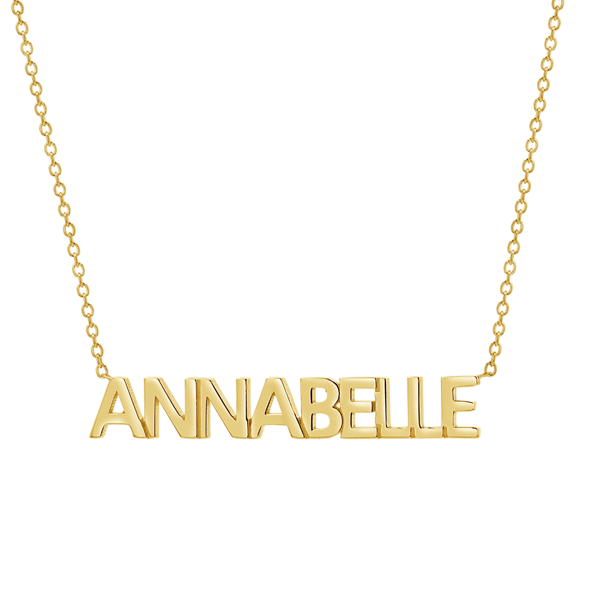 Block Letter Name Necklace - Lotus Diamond