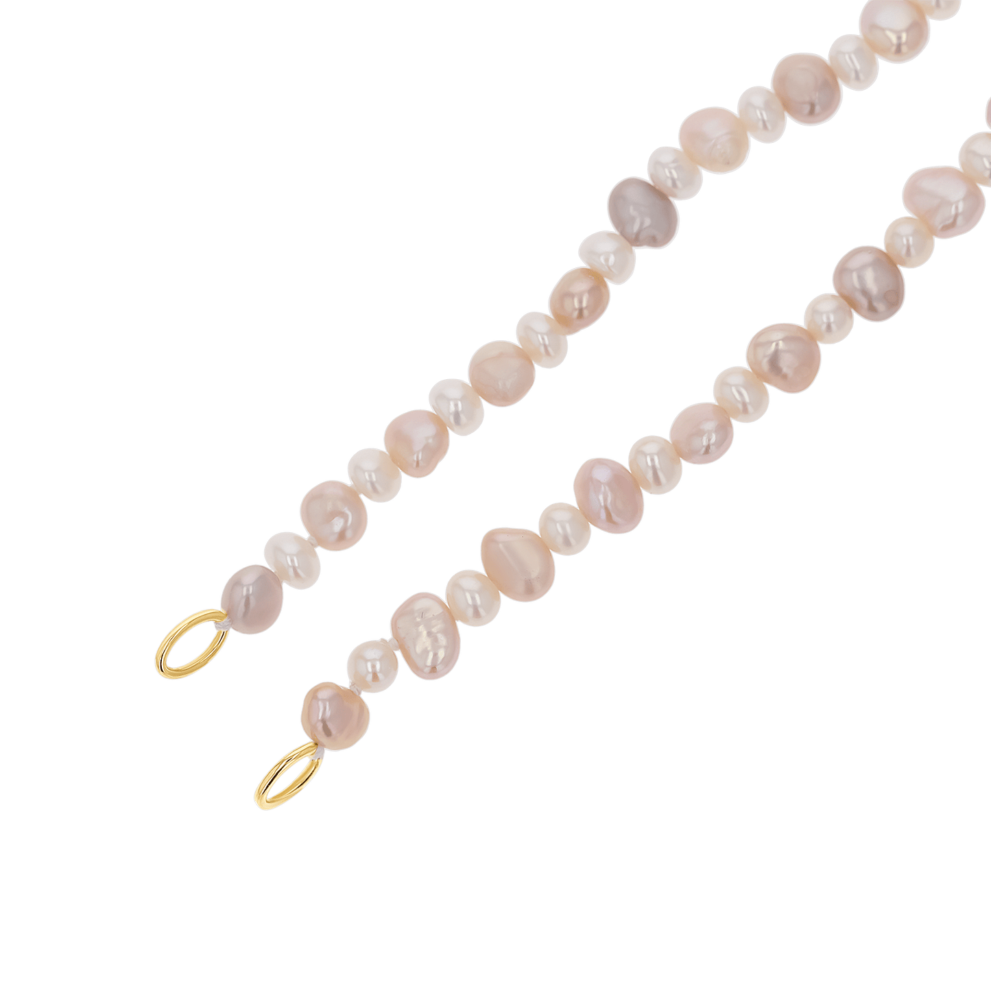 Blush and White Pearl Connector Necklace - Lotus Diamond