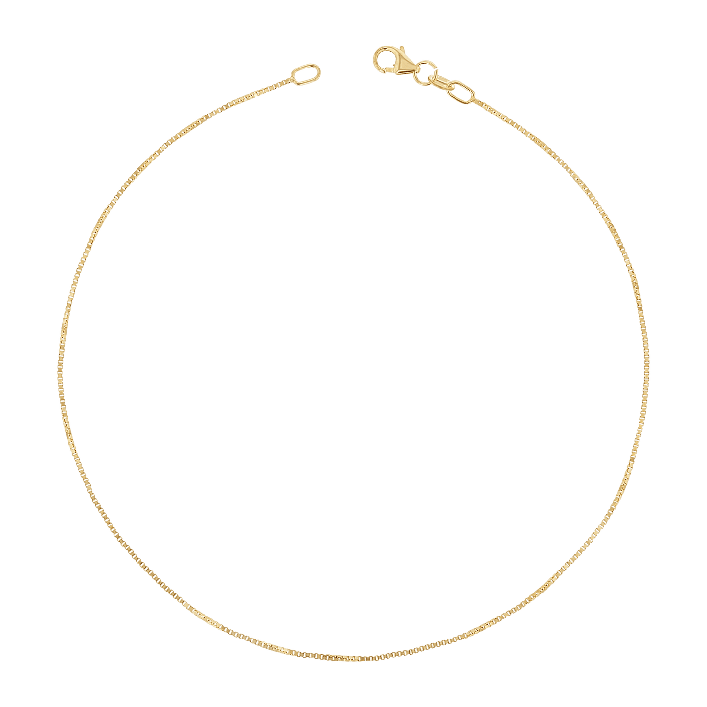 Box Chain Anklet - Lotus Diamond