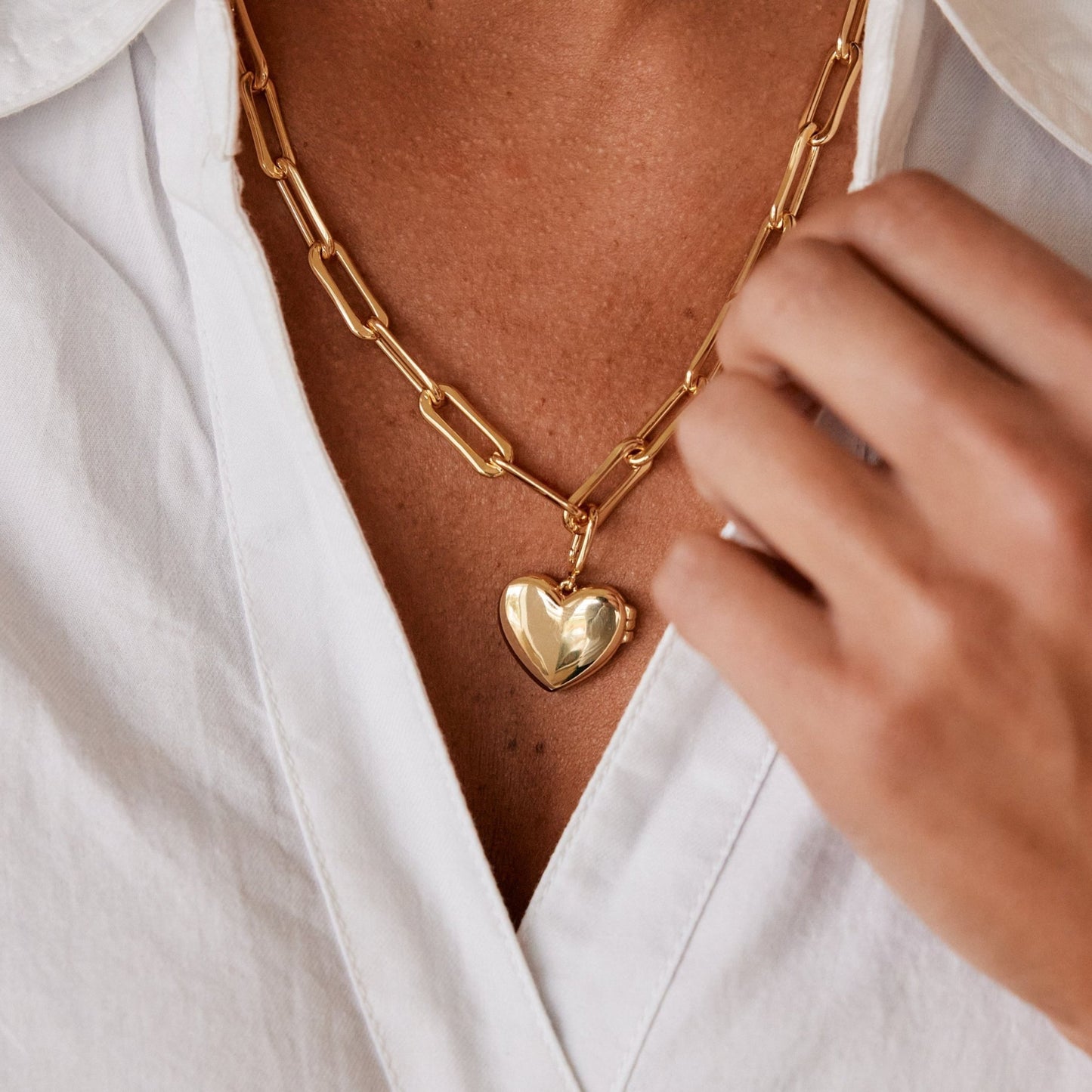 Cami Heart Locket Charm - Lotus Diamond