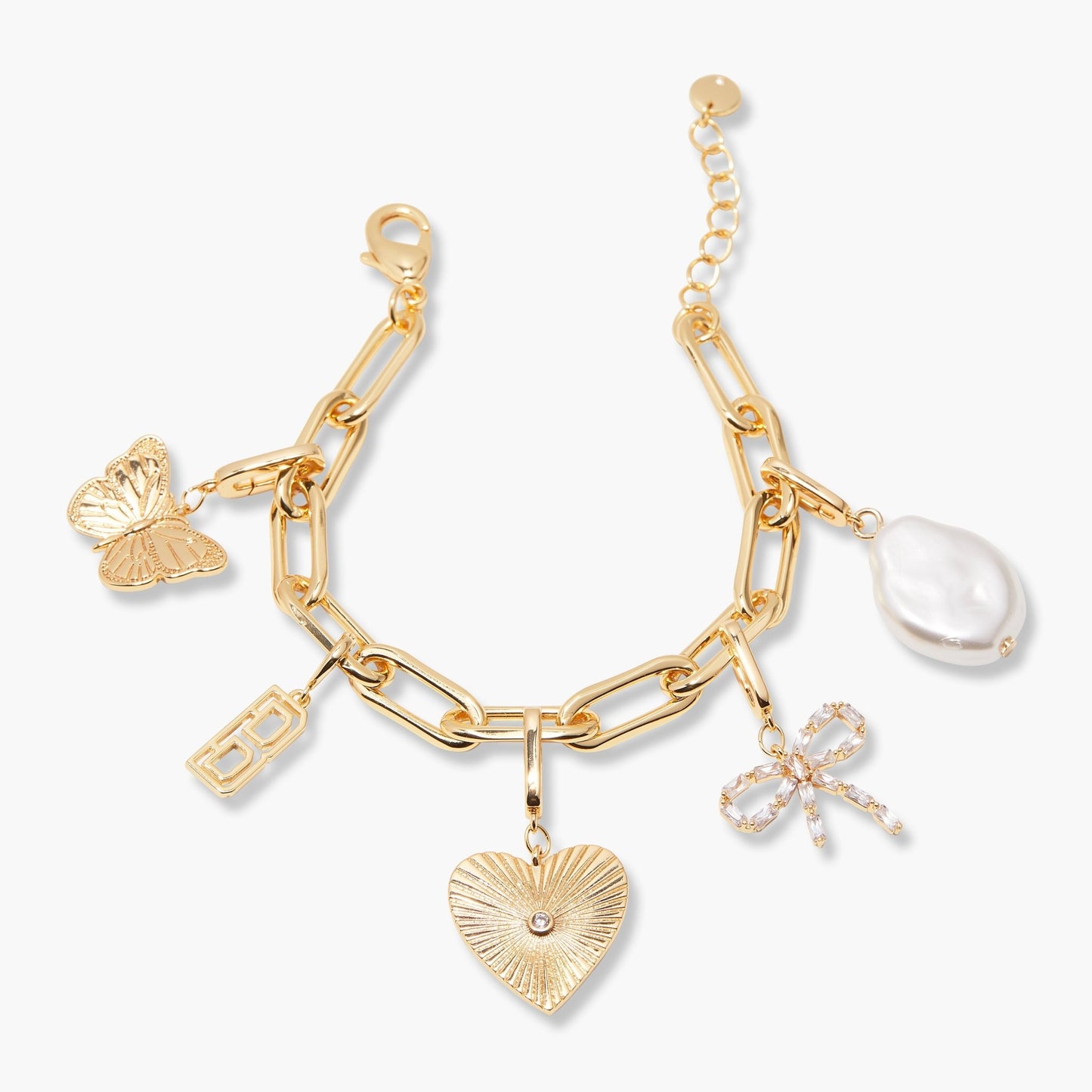 Cami Initial Charm Bracelet - Lotus Diamond