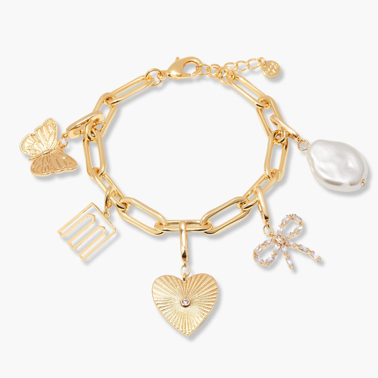 Cami Initial Charm Bracelet - Lotus Diamond