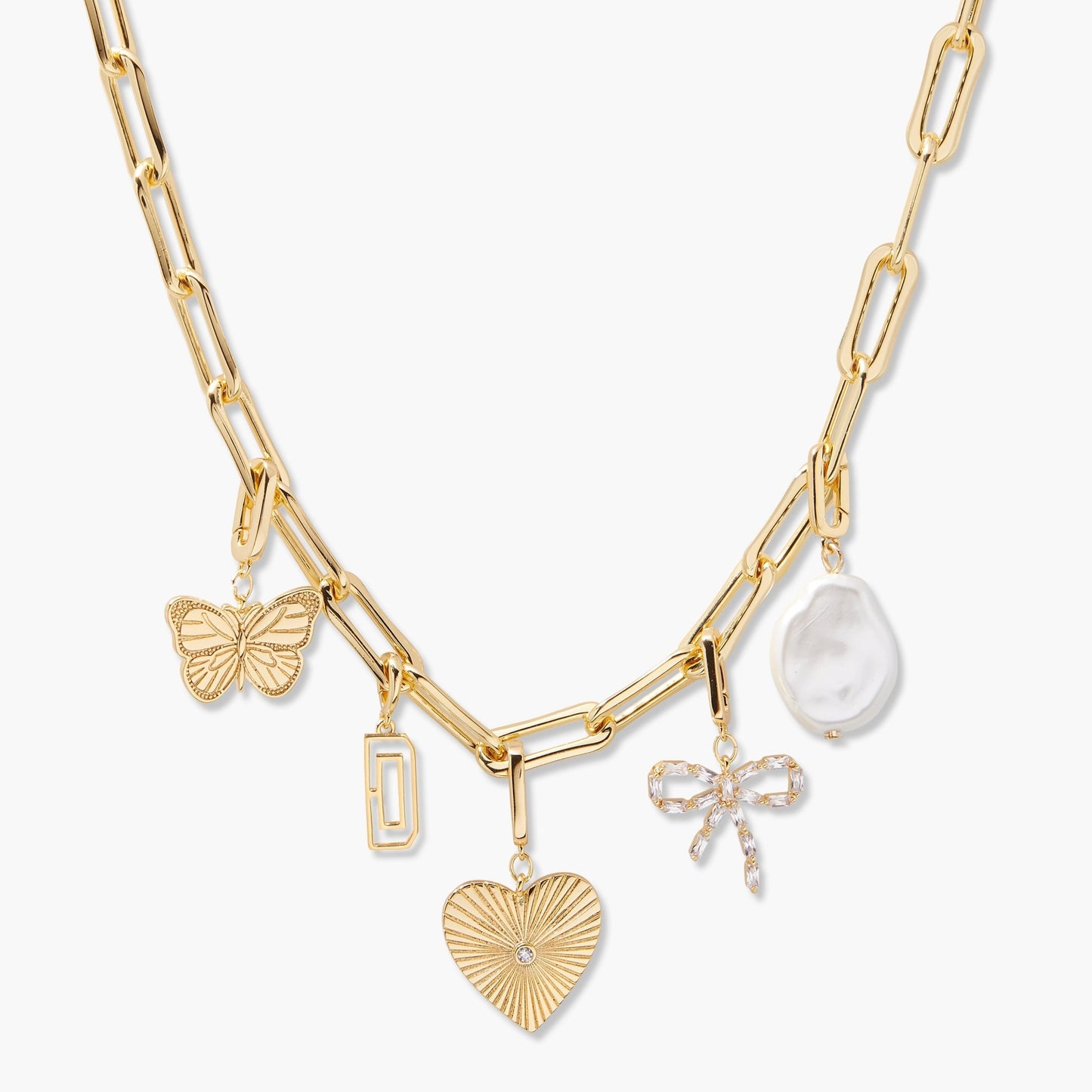 Cami Initial Charm Necklace - Lotus Diamond