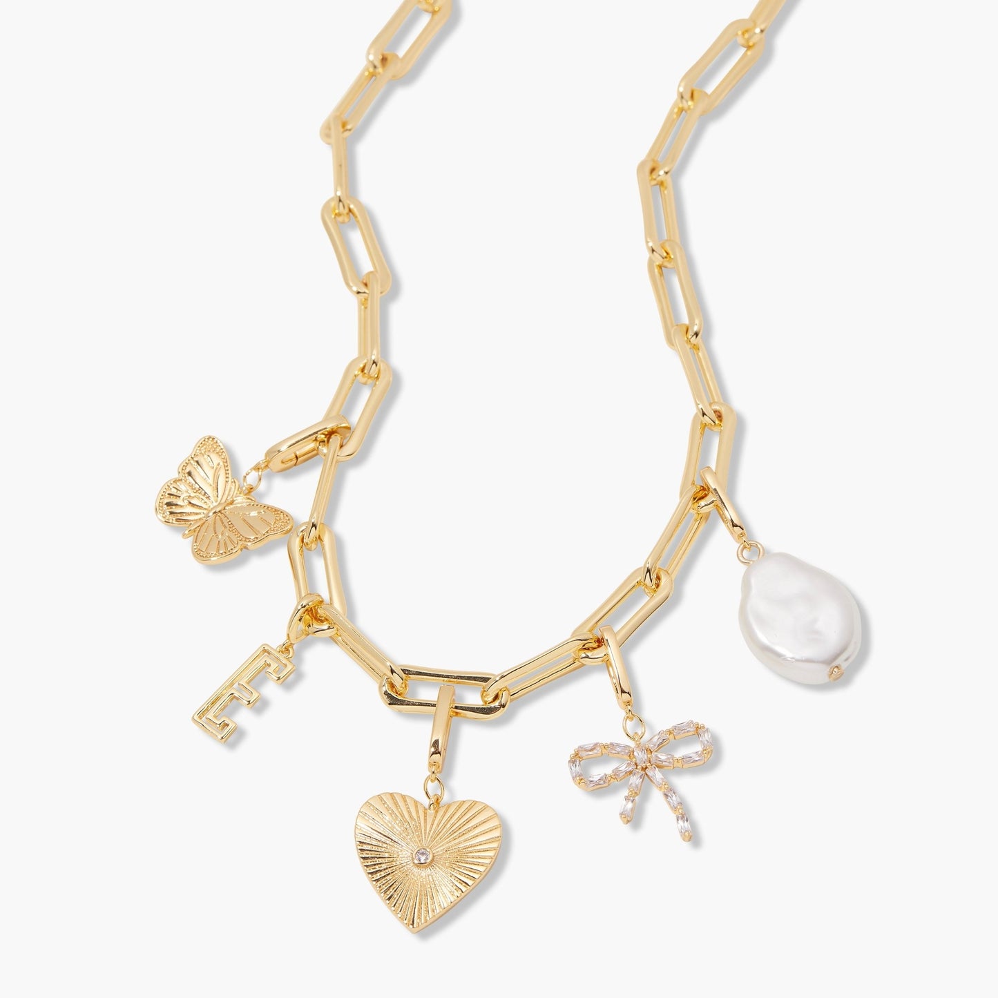 Cami Initial Charm Necklace - Lotus Diamond