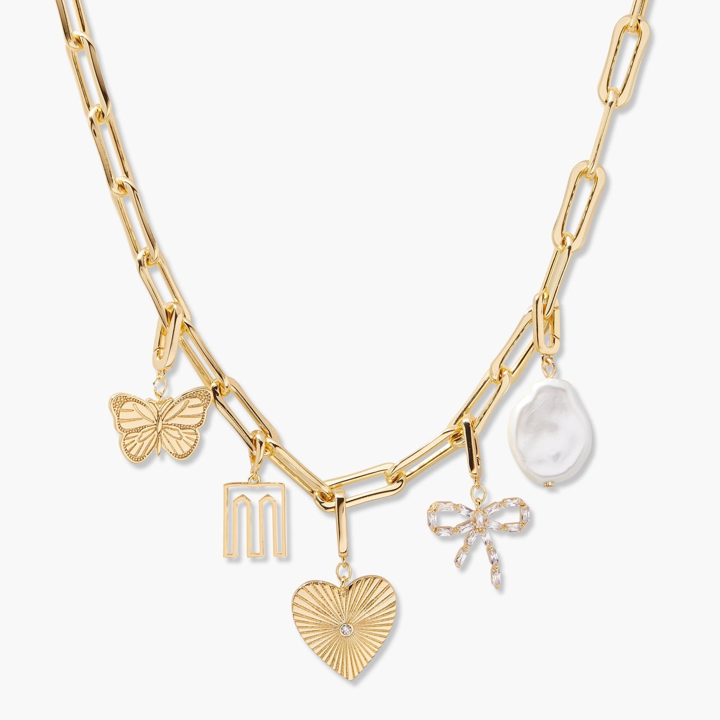 Cami Initial Charm Necklace - Lotus Diamond