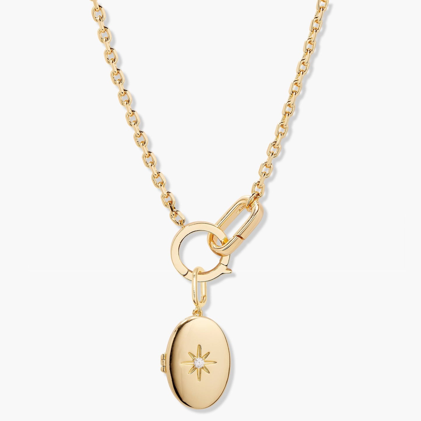 Cami Starburst Locket Necklace - Lotus Diamond
