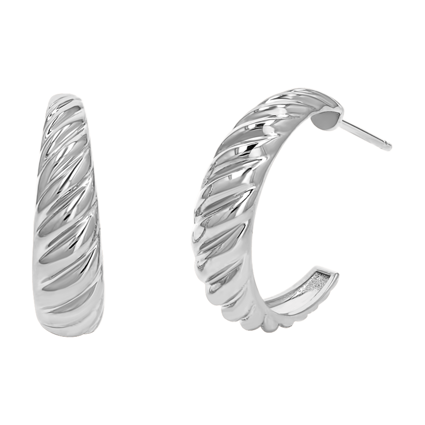 Celine Croissant Hoop Earrings - Lotus Diamond