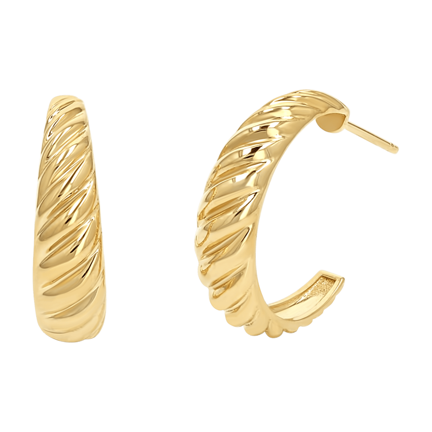 Celine Croissant Hoop Earrings - Lotus Diamond