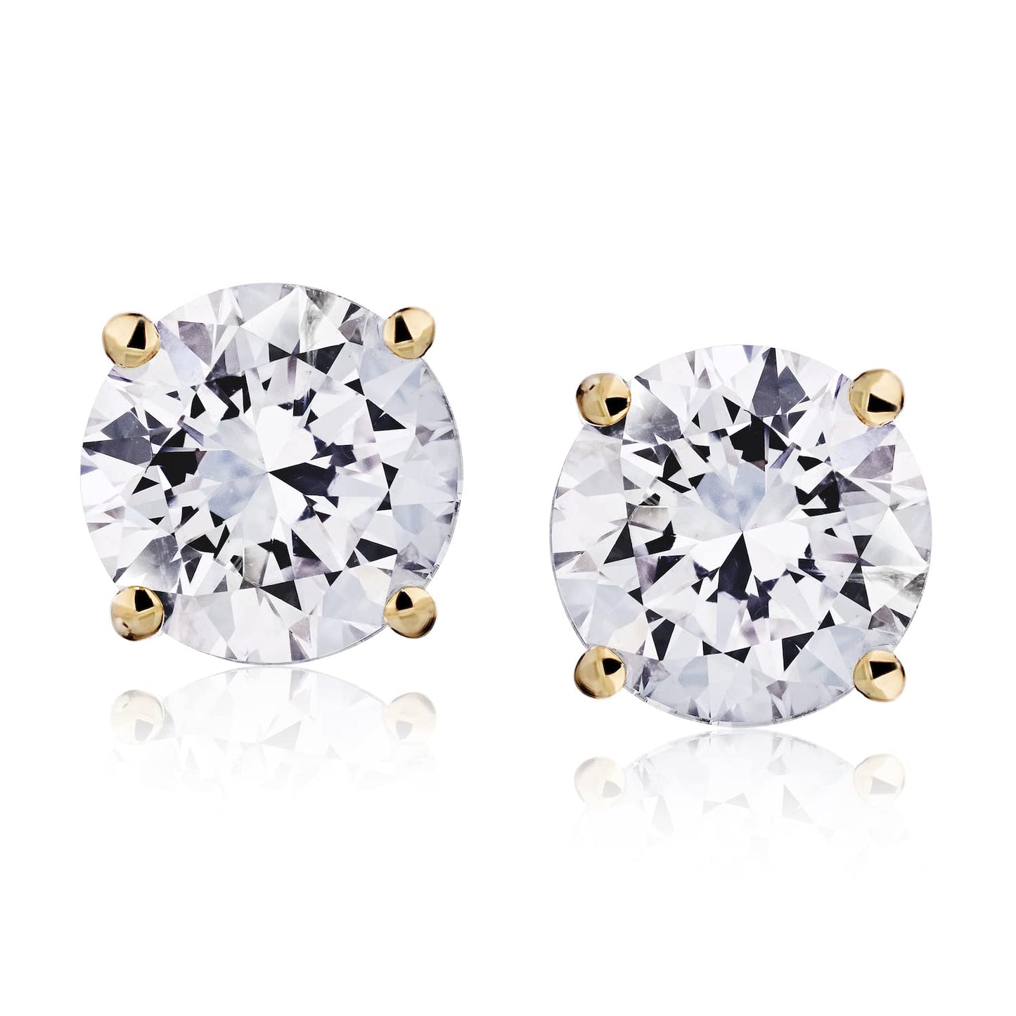CERTIFIED 1 to 6 Carat LAB GROWN Solitaire Diamond Stud Earrings Round Cut 4 Prong Screw Back (D - F - G Color, VS1 - VS2 Eye Clean Clarity) - Lotus Diamond